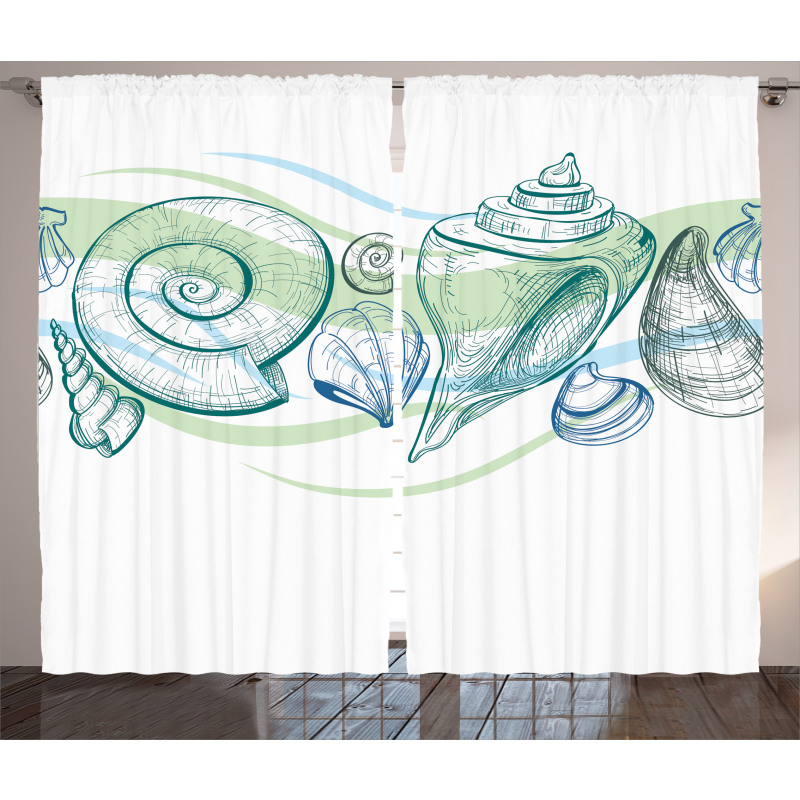 Pastel Color Sealife Curtain