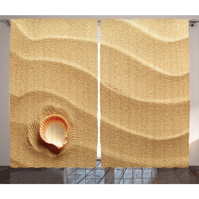 Seashells Yellow Sand Curtain