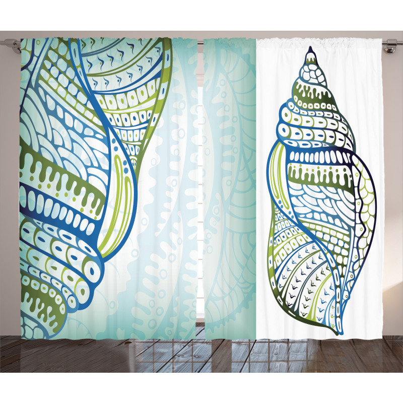 Seashell Ornate Motifs Curtain