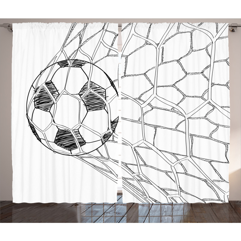 Soccer Ball in Net Curtain
