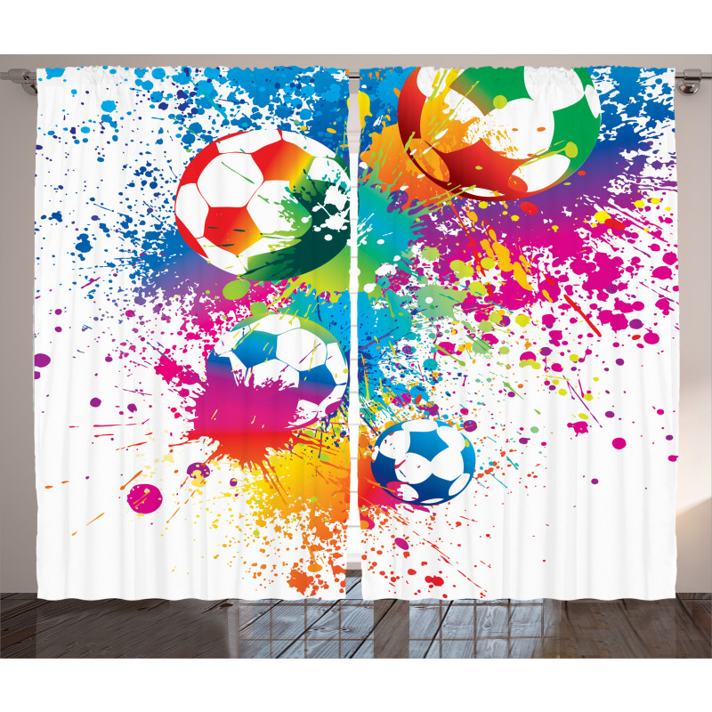 Colorful Splashes Balls Curtain