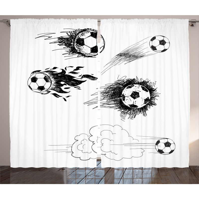 Football in Flame Curtain