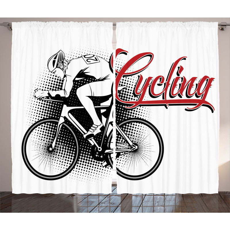 Cycling Man Sport Bike Curtain