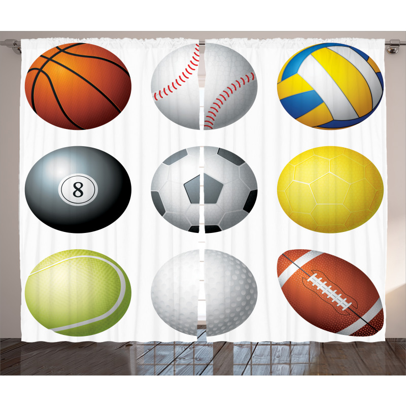 Sports Balls Pattern Curtain