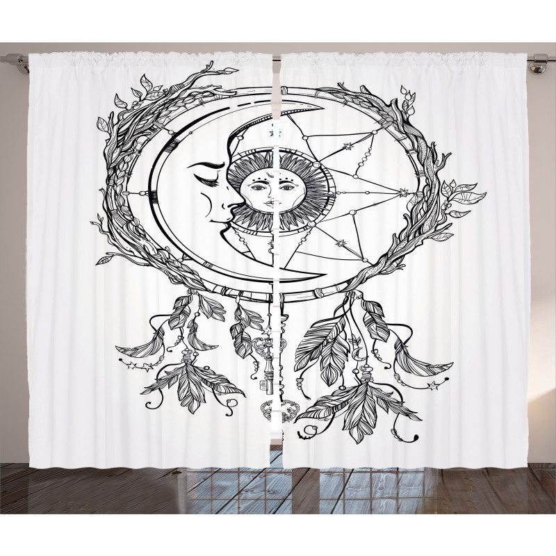 Dreamcatcher Moon Curtain