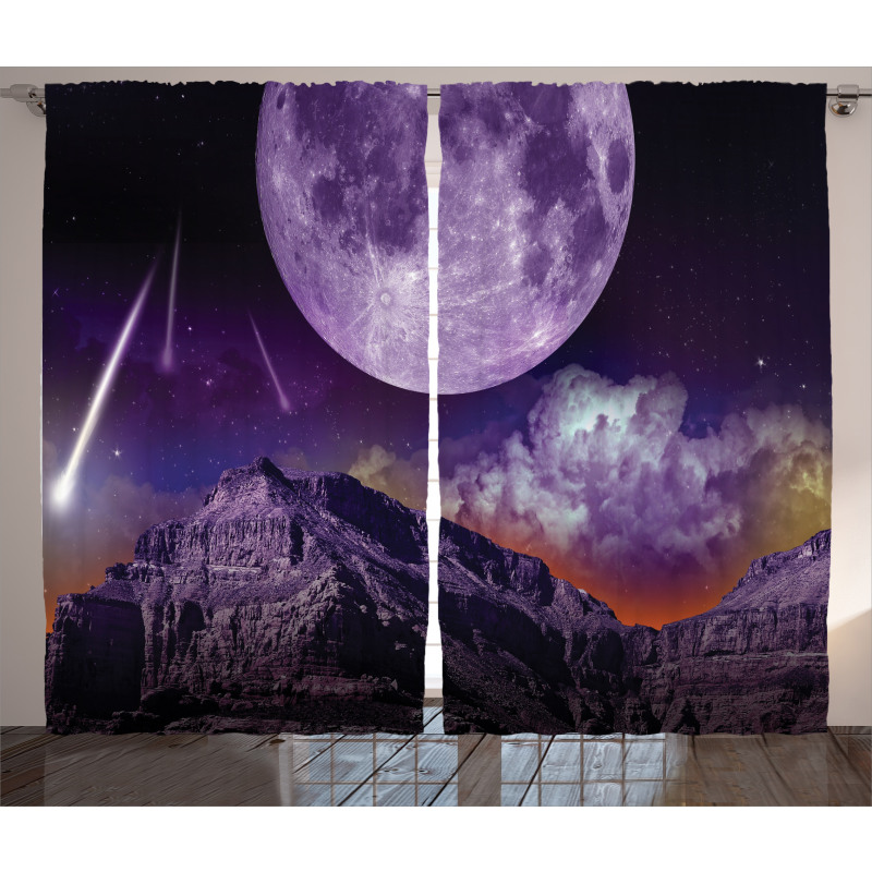 Moon and Asteroids Curtain