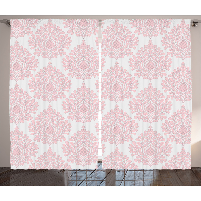 Pink Victorian Pattern Curtain