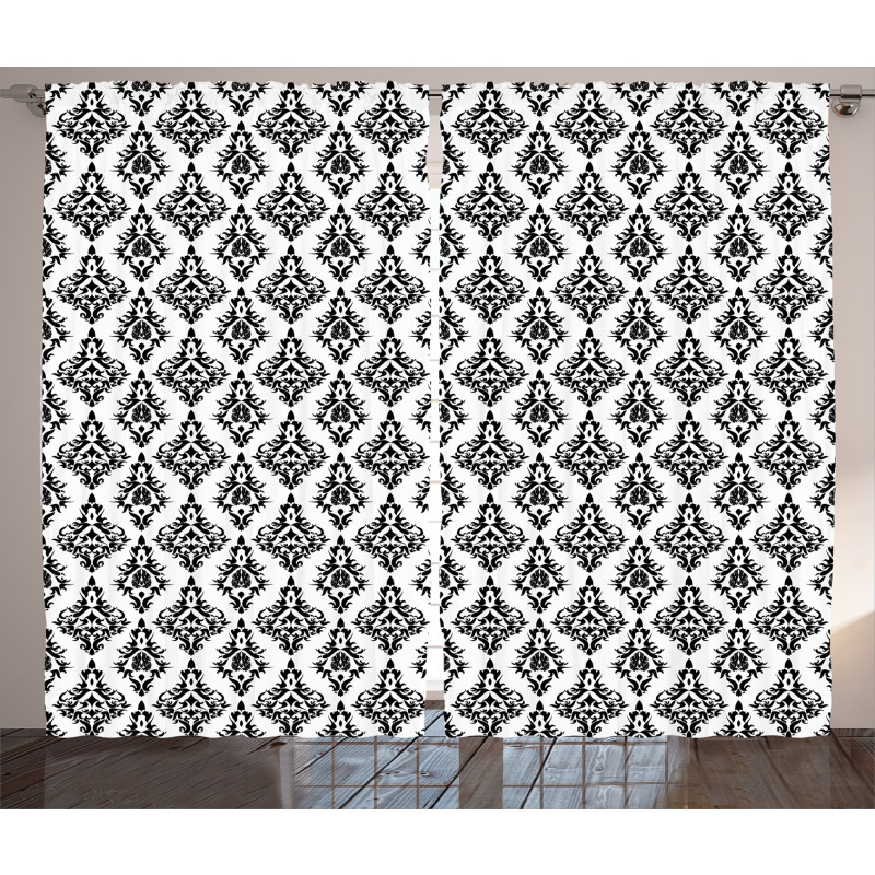 Black and White Baroque Curtain