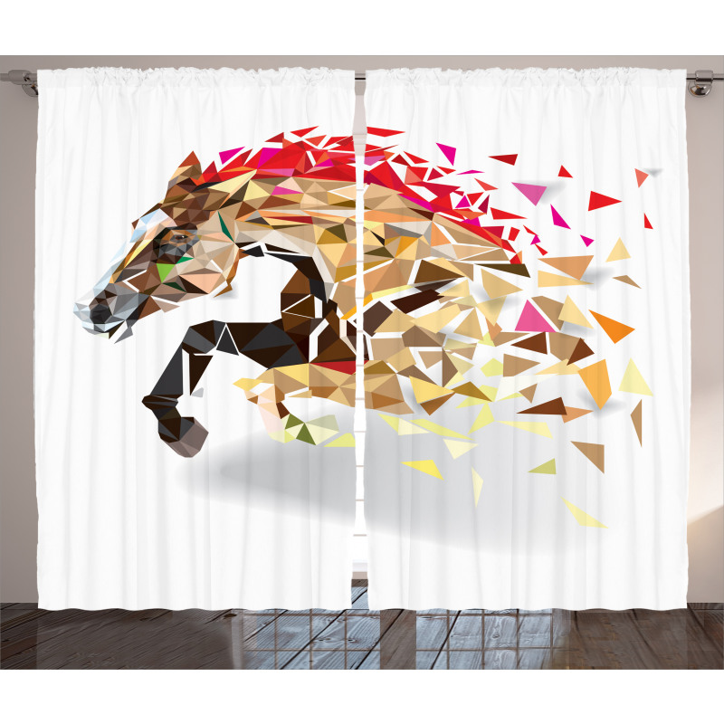 Abstract Art Wild Horse Curtain