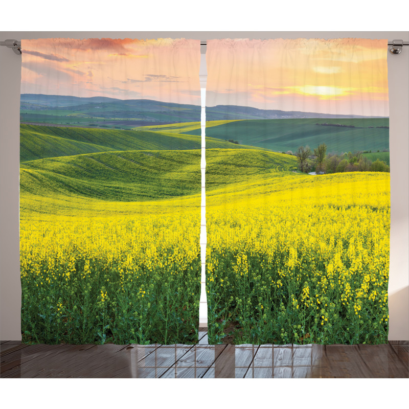 Hills Valley Sunrise Curtain