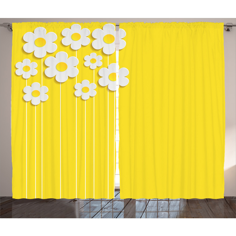 Cartoon Spring Flowers Curtain