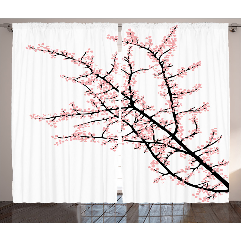 Cherry Branch Floral Curtain