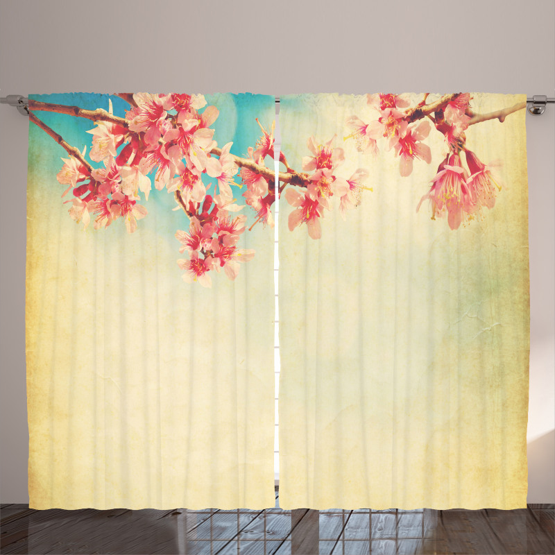 Spring Sakura Vintage Curtain