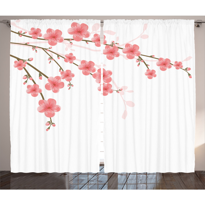 Cherry Blossom Artwork Curtain