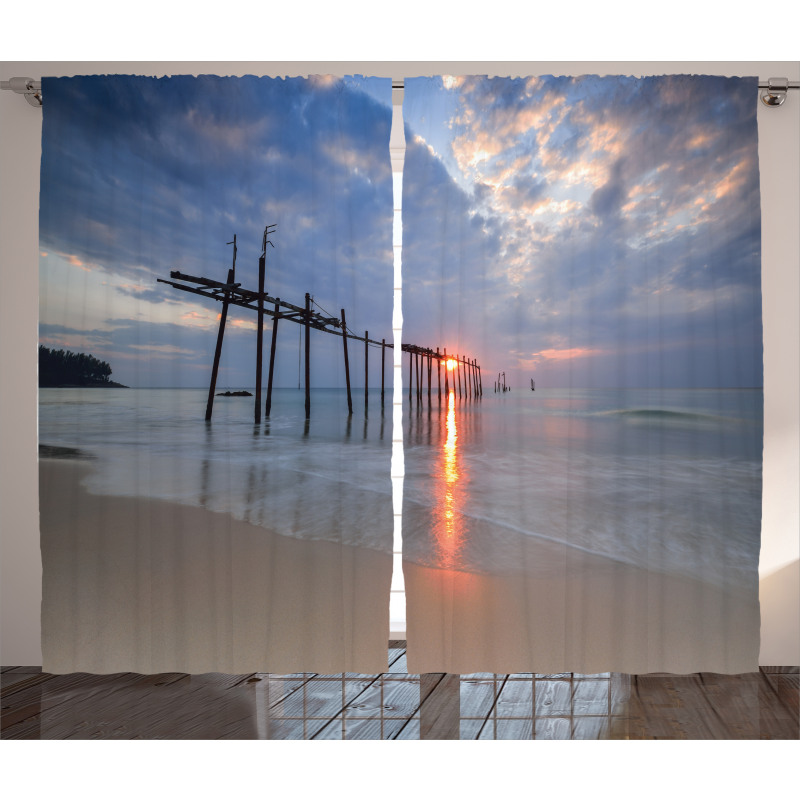 Sunset Ocean Romance Curtain