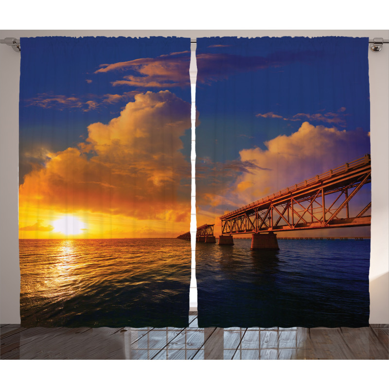 Romantic Scenery Ocean Curtain
