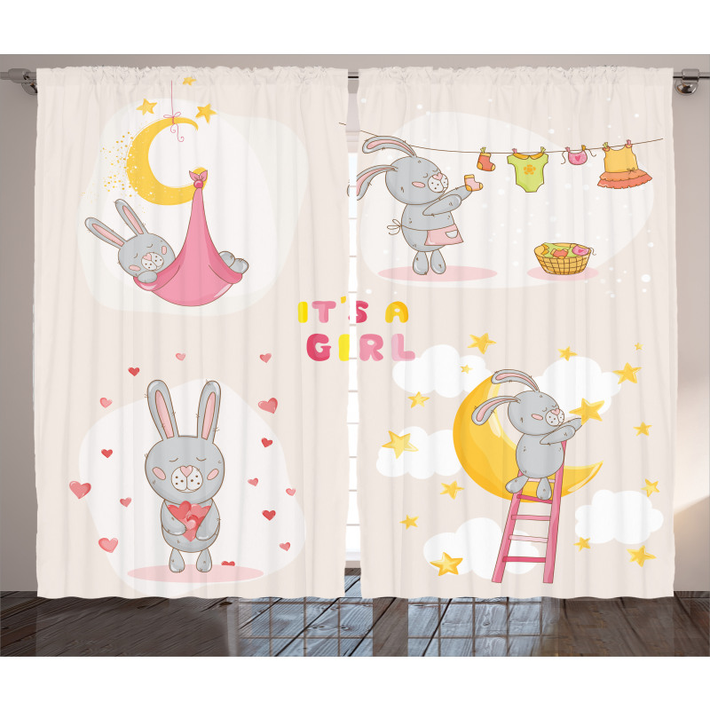 Bunny Baby Love Moon Curtain