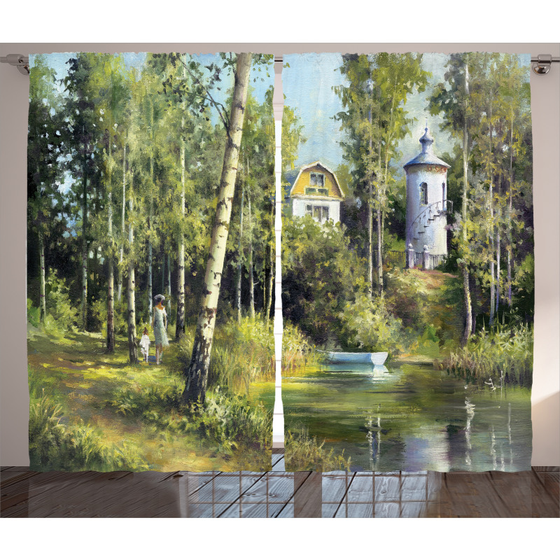 House in Forest Curtain