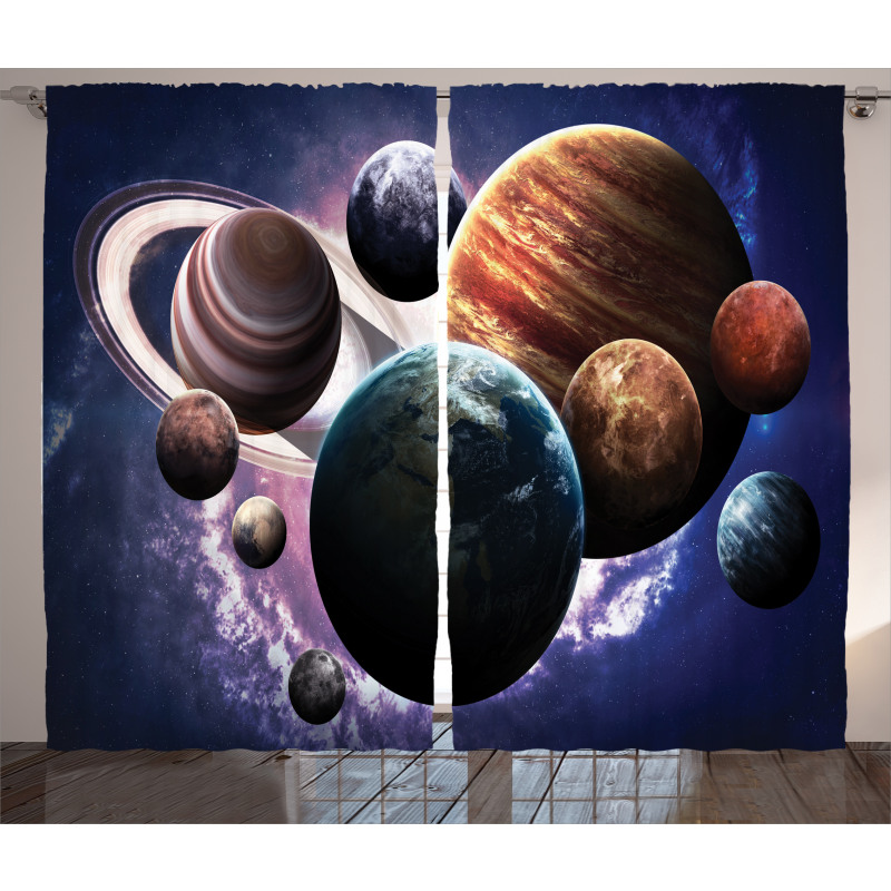 Milky Way Planets Space Curtain