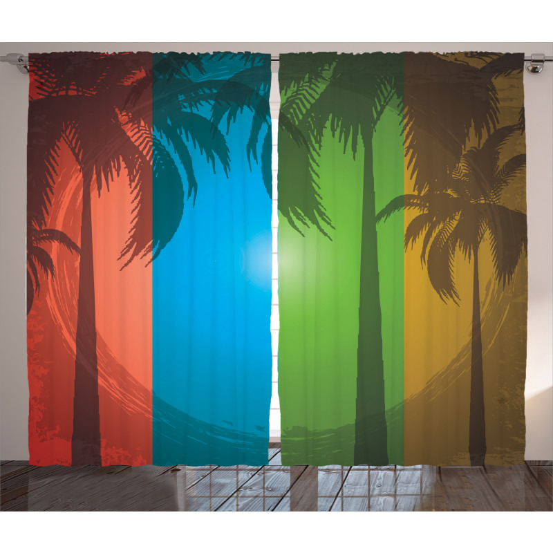 Palm Trees Bohemian Curtain