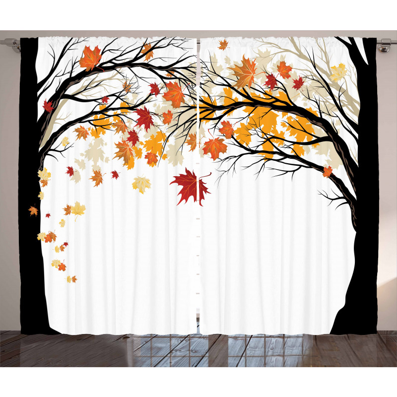 Trees with Dried Leaves Curtain