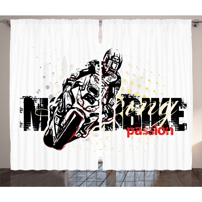 Grungy Race Passion Curtain
