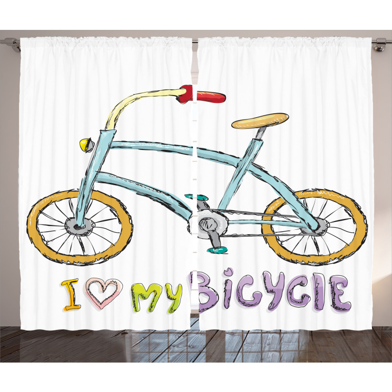Bicycle Kids Love Words Curtain