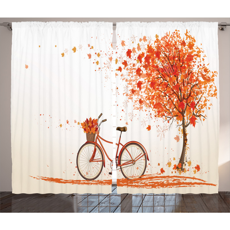 Orange Autumn Tree Curtain
