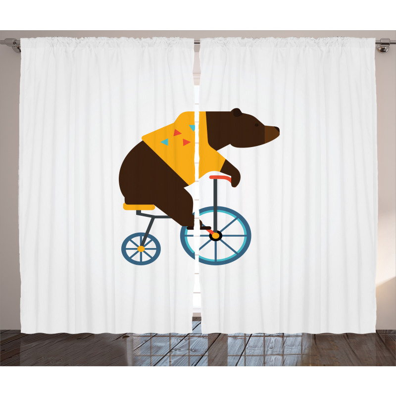Bear Bicycle Circus Curtain