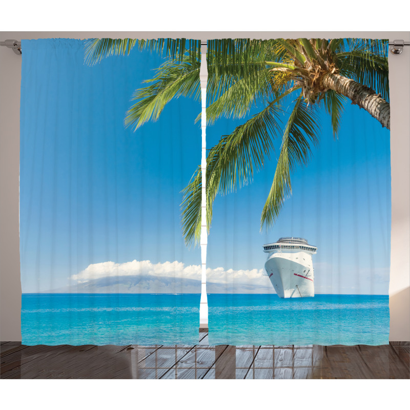 Cruise Ship Palm Tree Curtain