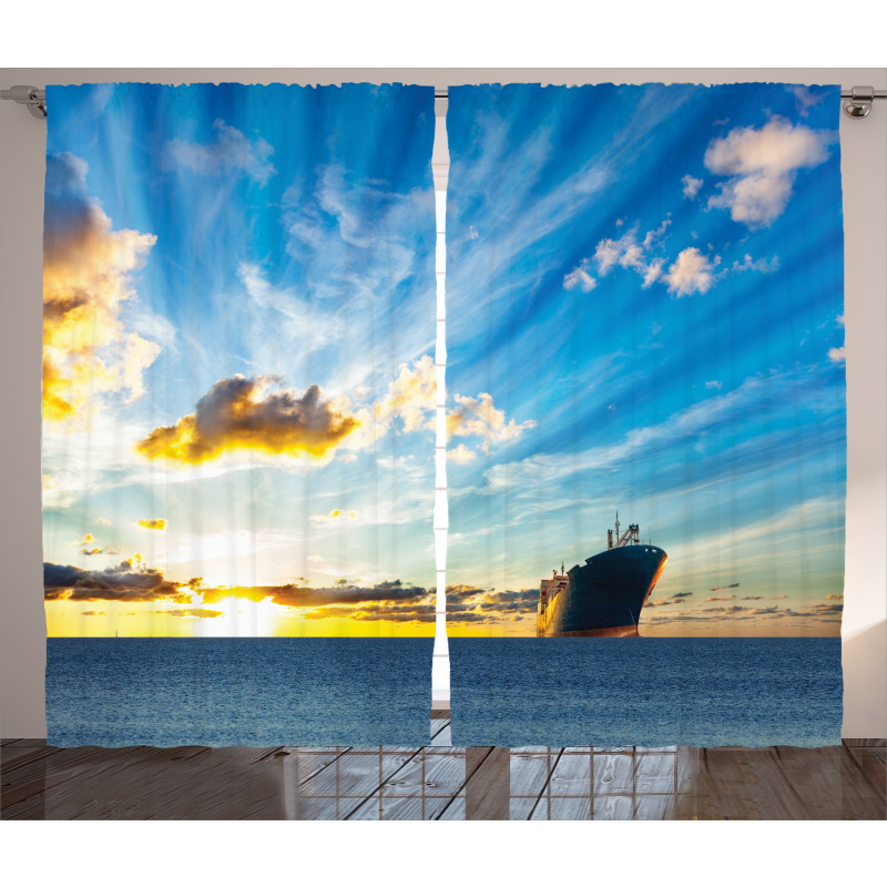 Sea at Sunset Ship Curtain