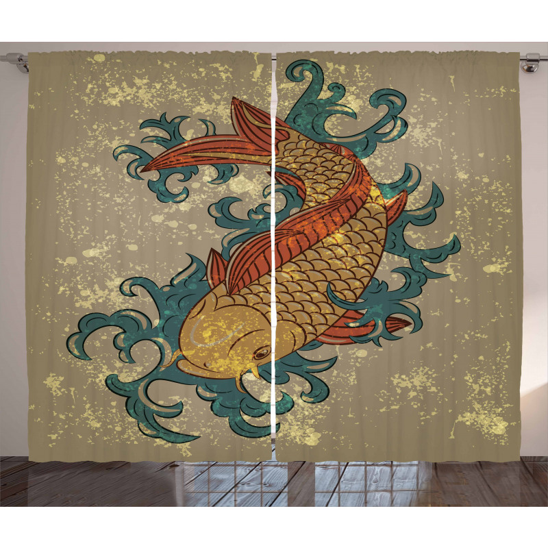 Koi Fish Art Curtain