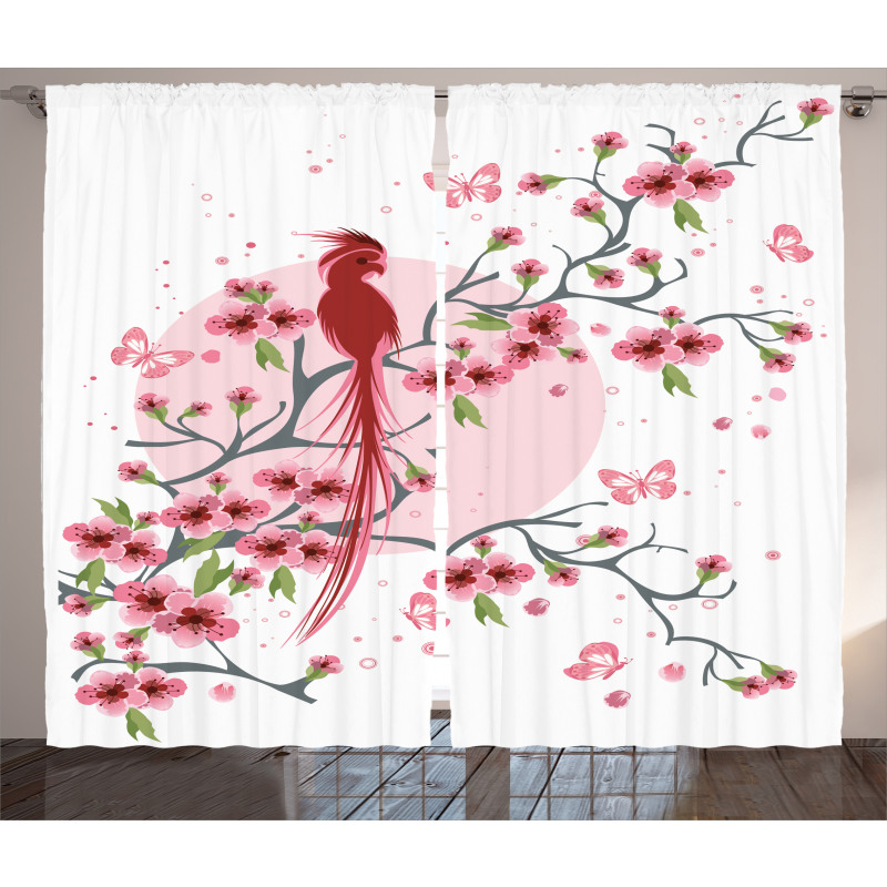 Mythical Phoenix Bird Curtain