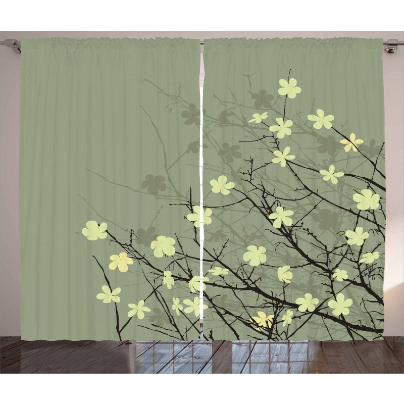 Retro Floral Curtain