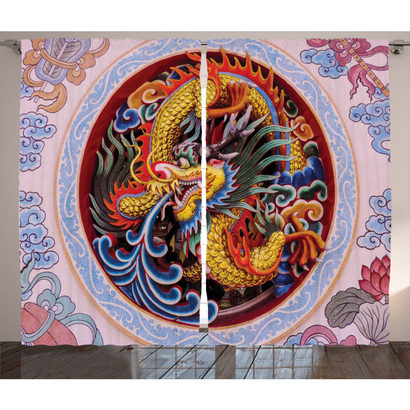 Chinese Dragon Mythical Curtain
