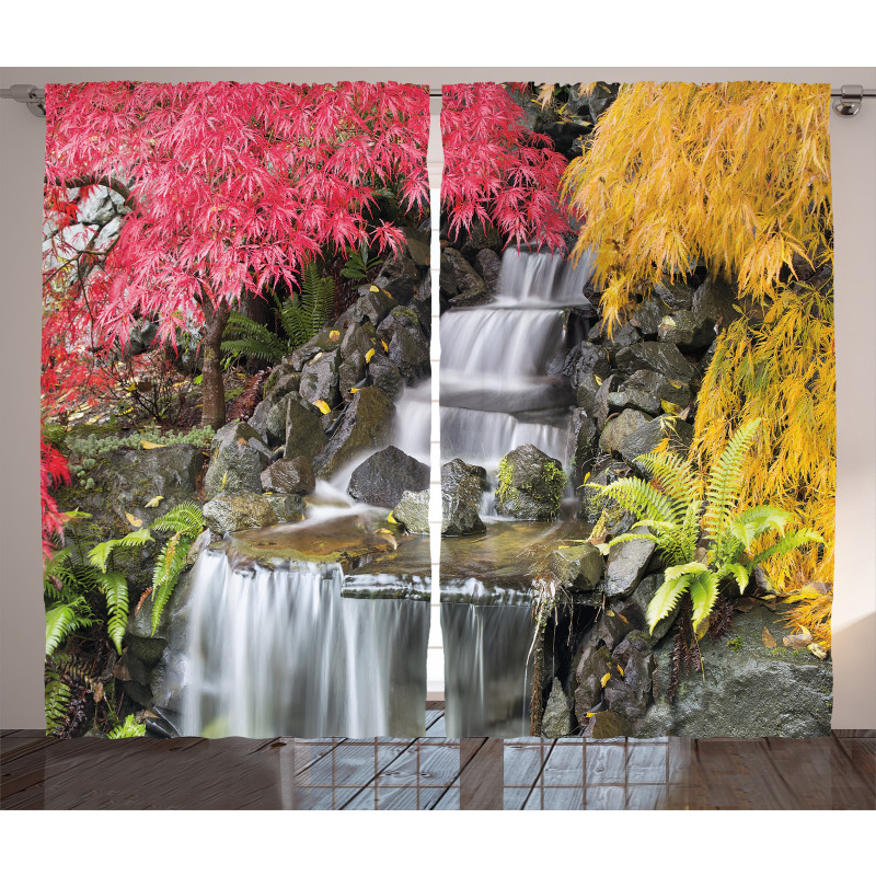 Tropical Fall Flowers Curtain