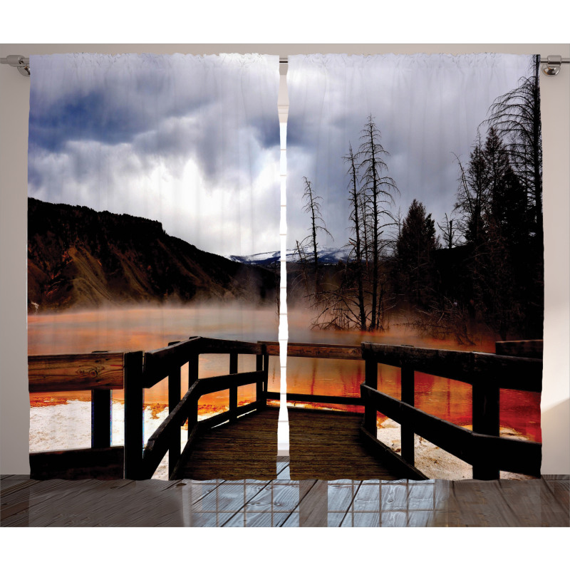 Hot Spring Scenery Curtain