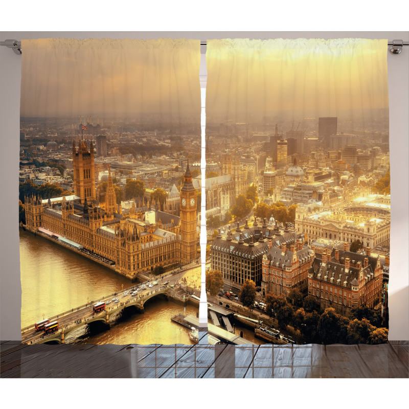 London Aerial Scenery Curtain