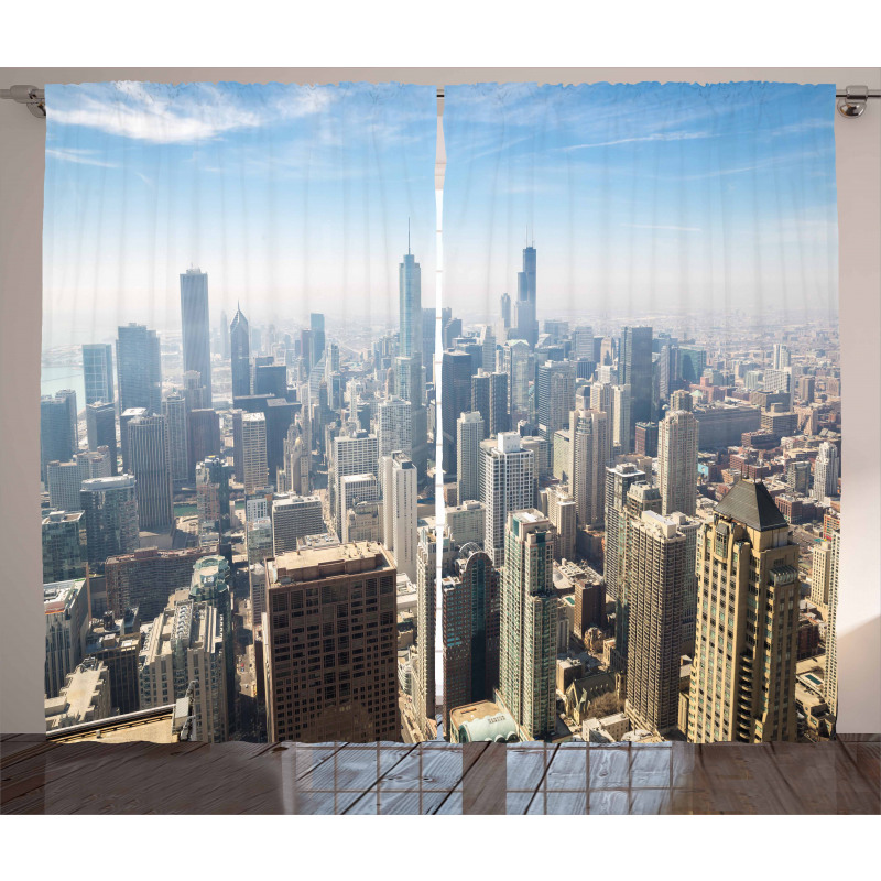 Chicago Aerial View Curtain