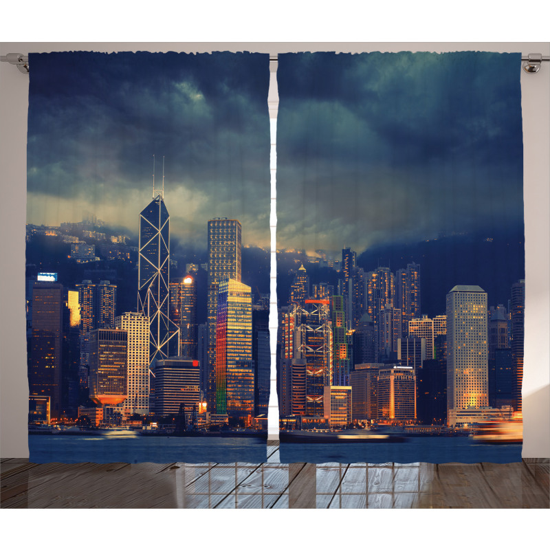 Hong Kong Cityscape Curtain