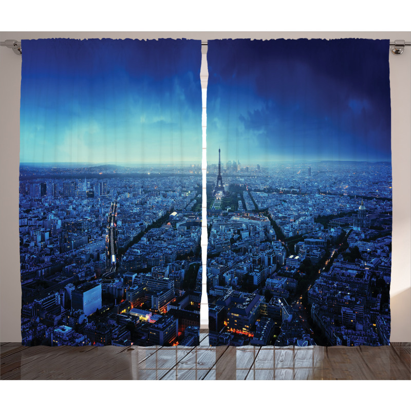Eiffel Tower Cityscape Curtain