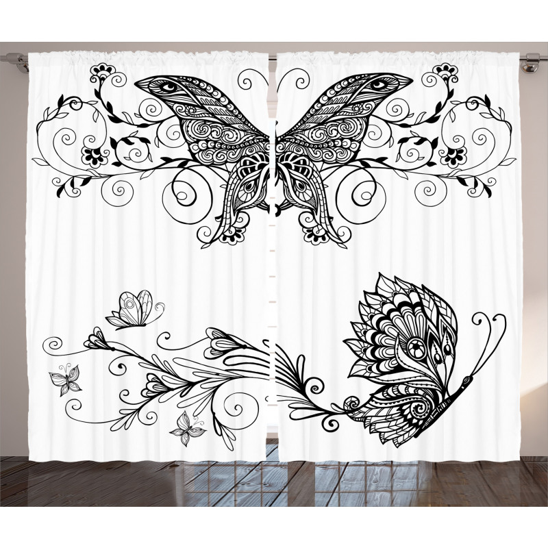 Butterfly Floral Curtain