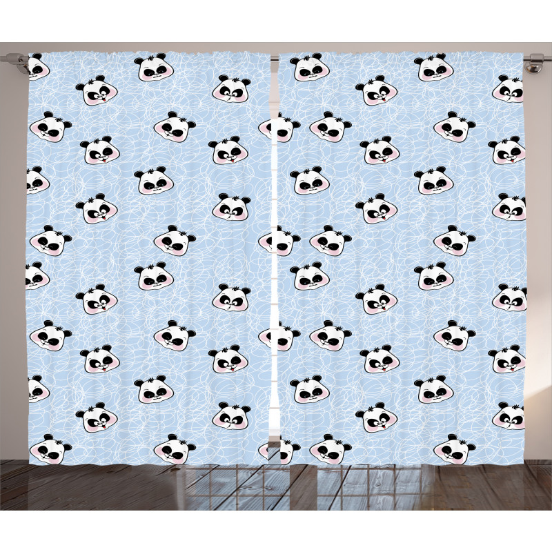 Funny Cartoon Panda Baby Curtain