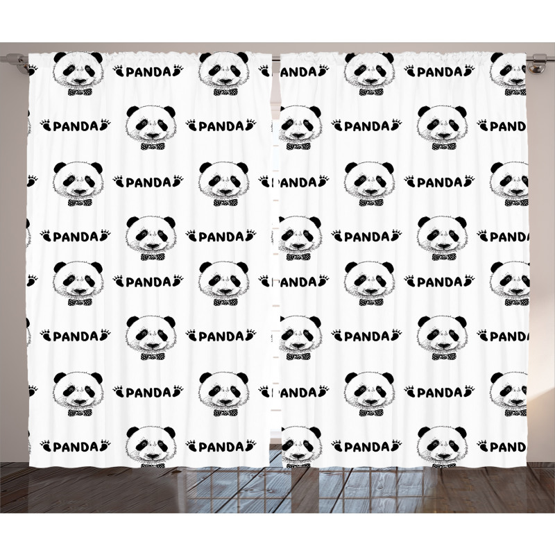 Panda Bow Tie Curtain