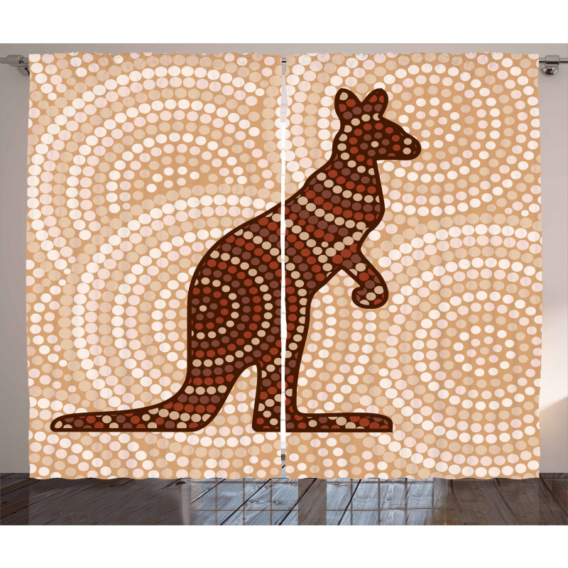 Kangaroo with Dots Curtain