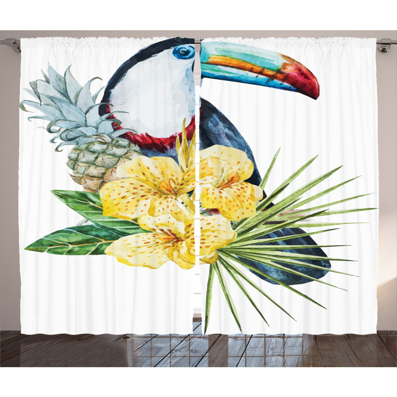 Toucan Bird Exotic Curtain