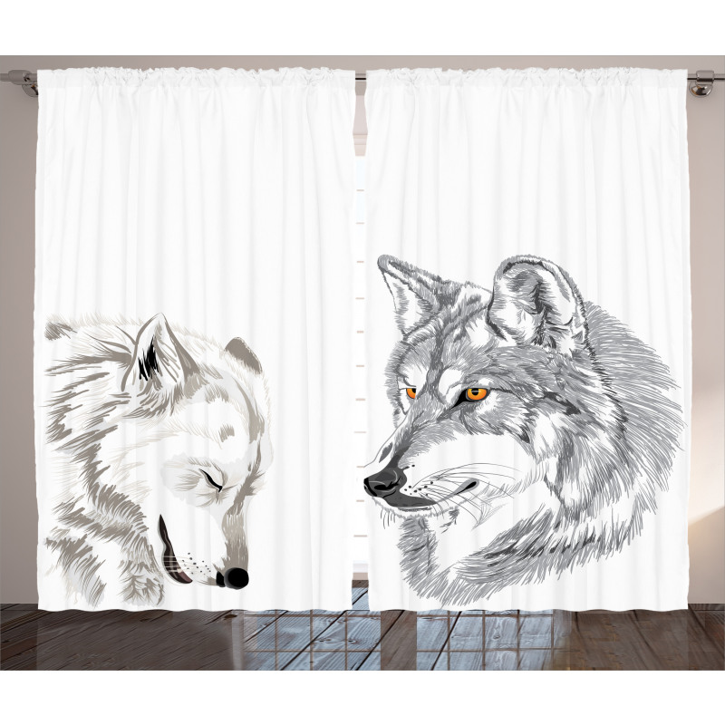 Sketchy Portraits Wildlife Curtain