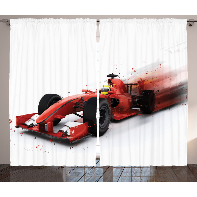 Formula Auto Racing Design Curtain