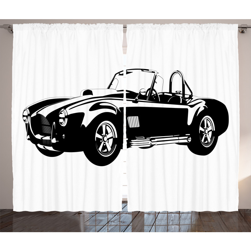 Classic Car Silhouette Curtain