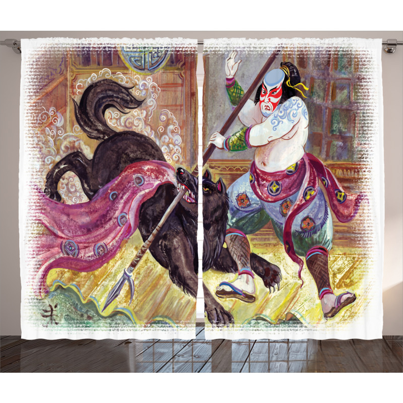 Brave Samurai and Wolf Curtain